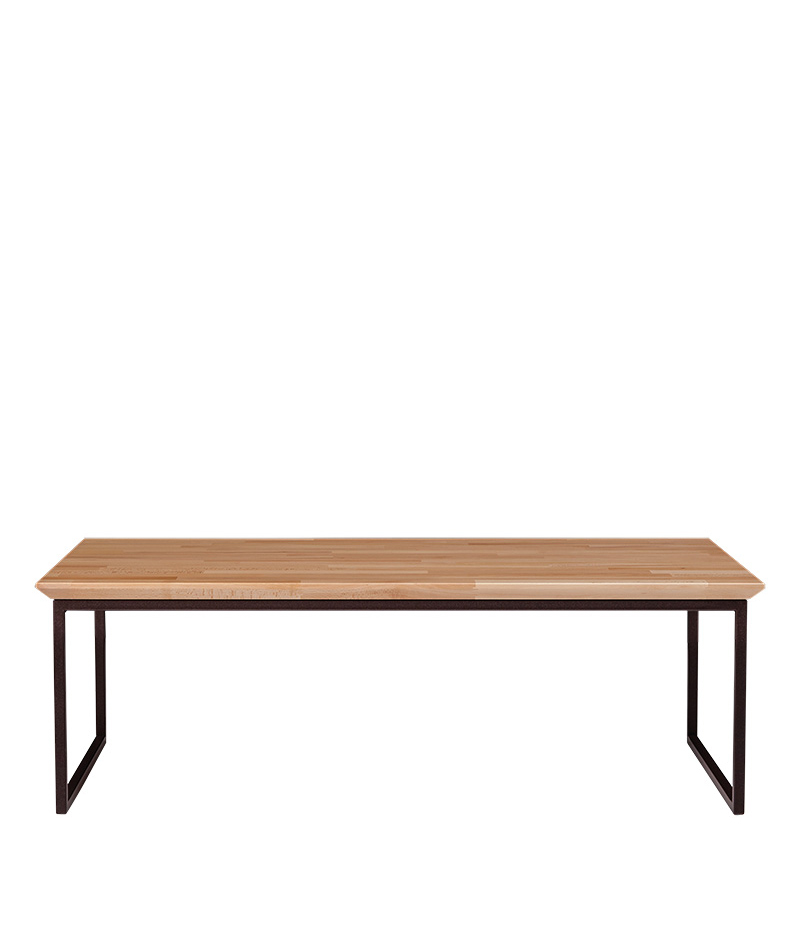 tavolo kube s 60120 in legno tavolo artigianale di design per ufficio vista1 frontale moschella