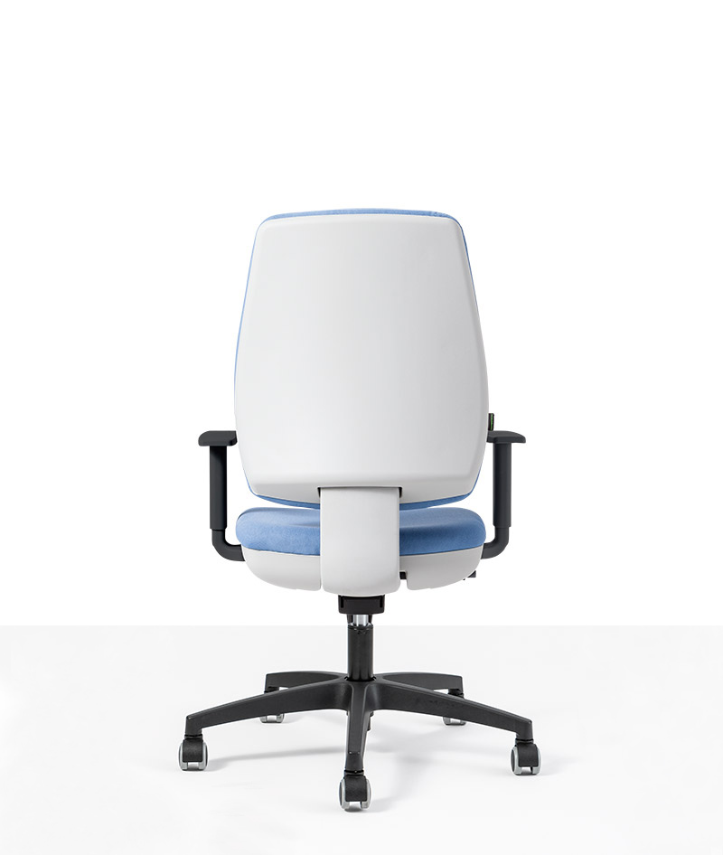 seduta orion blue alta operativa artigianale di design per ufficio vista4 retro moschella