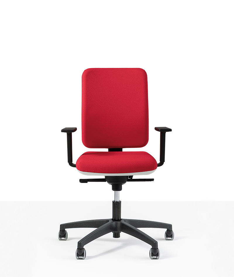 seduta ready alta rosso operativa artigianale di design per ufficio vista1 frontale moschella