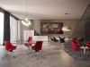 interno ufficio Windsor rosse collezione artigianale di design per ufficio environment ambiente Moschella Sedute in Abruzzo