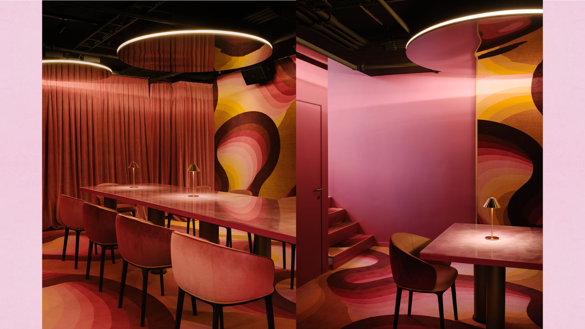 Fornitura di sedute (modello Twin Chair e Masa Lounge) per l'arredamento del Bistrò "Miss Rose", Bruxelles - Belgio. Studio di progettazione SUPERSTUDIO 21 - Candidato per il premio "Restaurant & Bar Design Awards"