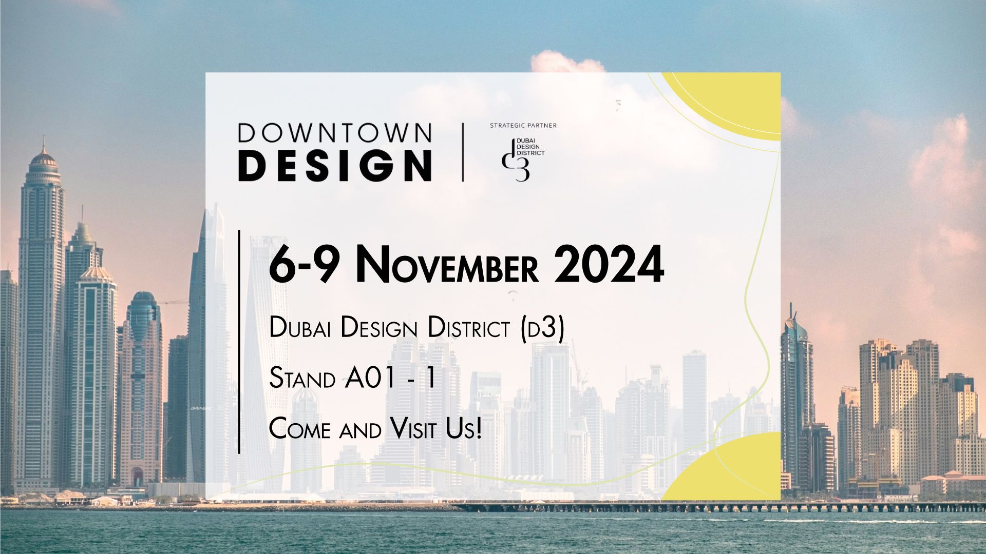 banner fiera di Dubai Downtown Design 6-9 novembre 2024